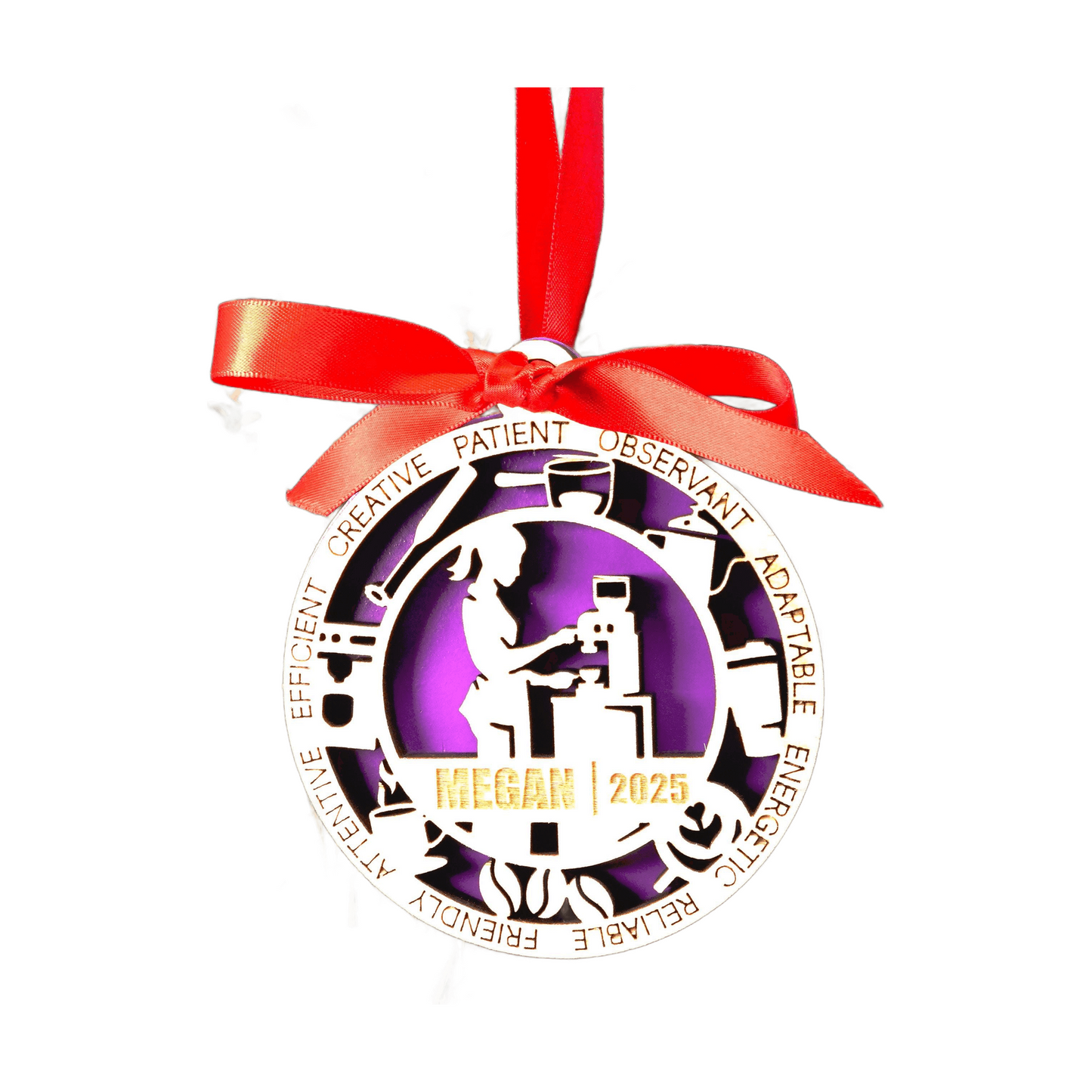 Personalized Barista Christmas Ornament – Gift for Female Barista or Cafe Worker, Coffee Lover, Coffee Bar Worker Gift