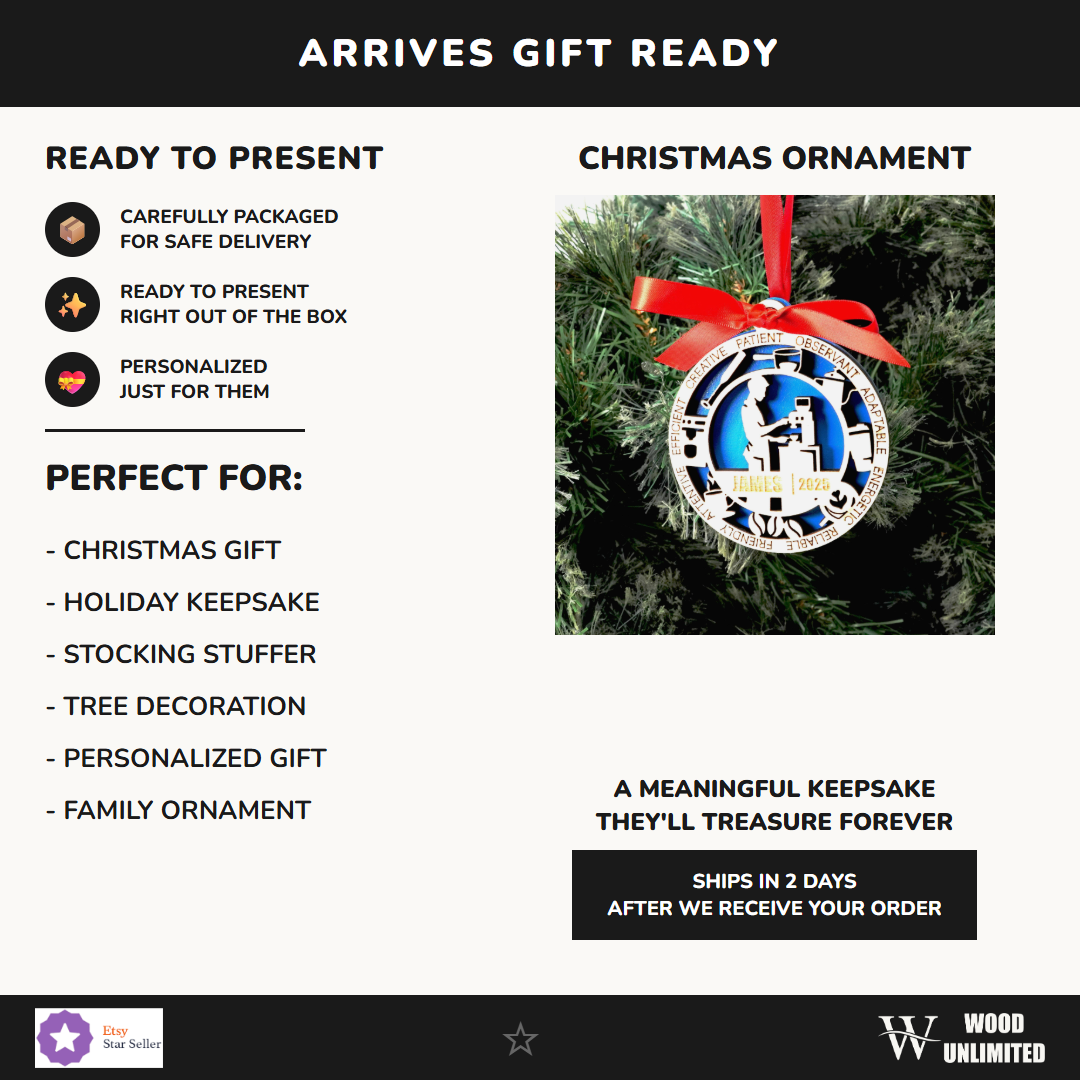 Personalized Barista Christmas Ornament – Gift for Male Barista or Cafe Worker, Coffee Lover - Image 14 of 14