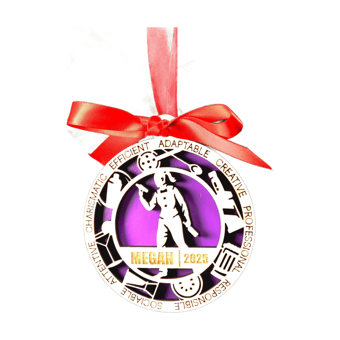 Personalized Bartender Christmas Ornament – Gift for Female Bartender or Mixologist, Bar Worker, Bartender Gift