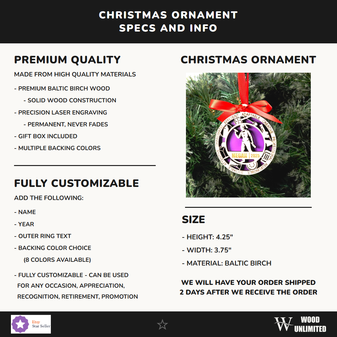 Personalized Bartender Christmas Ornament – Gift for Female Bartender or Mixologist, Bar Worker, Bartender Gift - Image 9 ...