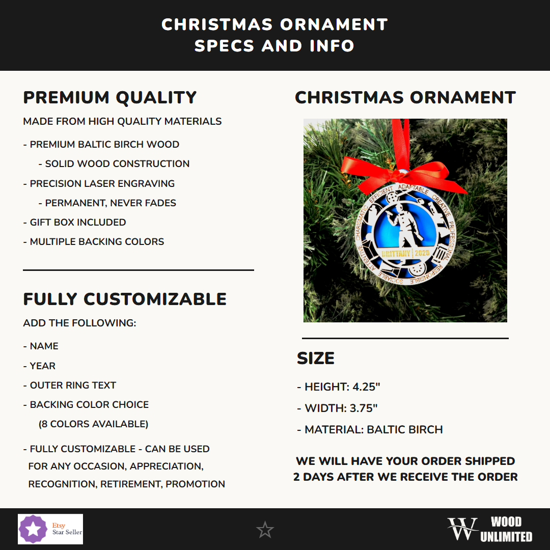 Personalized Bartender Christmas Ornament – Gift for Male Bartender or Mixologist, Bar Worker, Bar Tender Christmas Gift -...