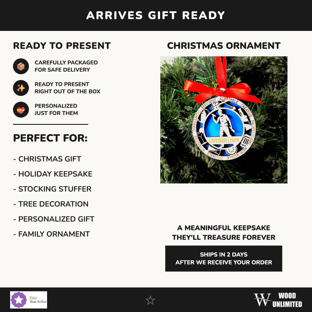 Personalized Bartender Christmas Ornament – Gift for Male Bartender or Mixologist, Bar Worker, Bar Tender Christmas Gift -...