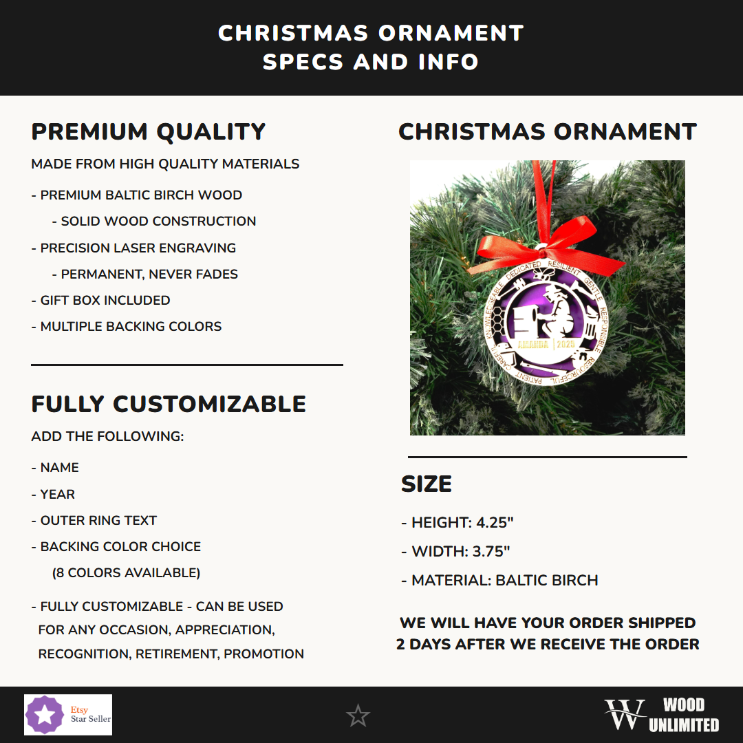 Personalized Beekeeper Christmas Ornament – Gift for Female Beekeeper or Apiarist, Honey Maker, Bee Keeper Gift - Image 7 ...