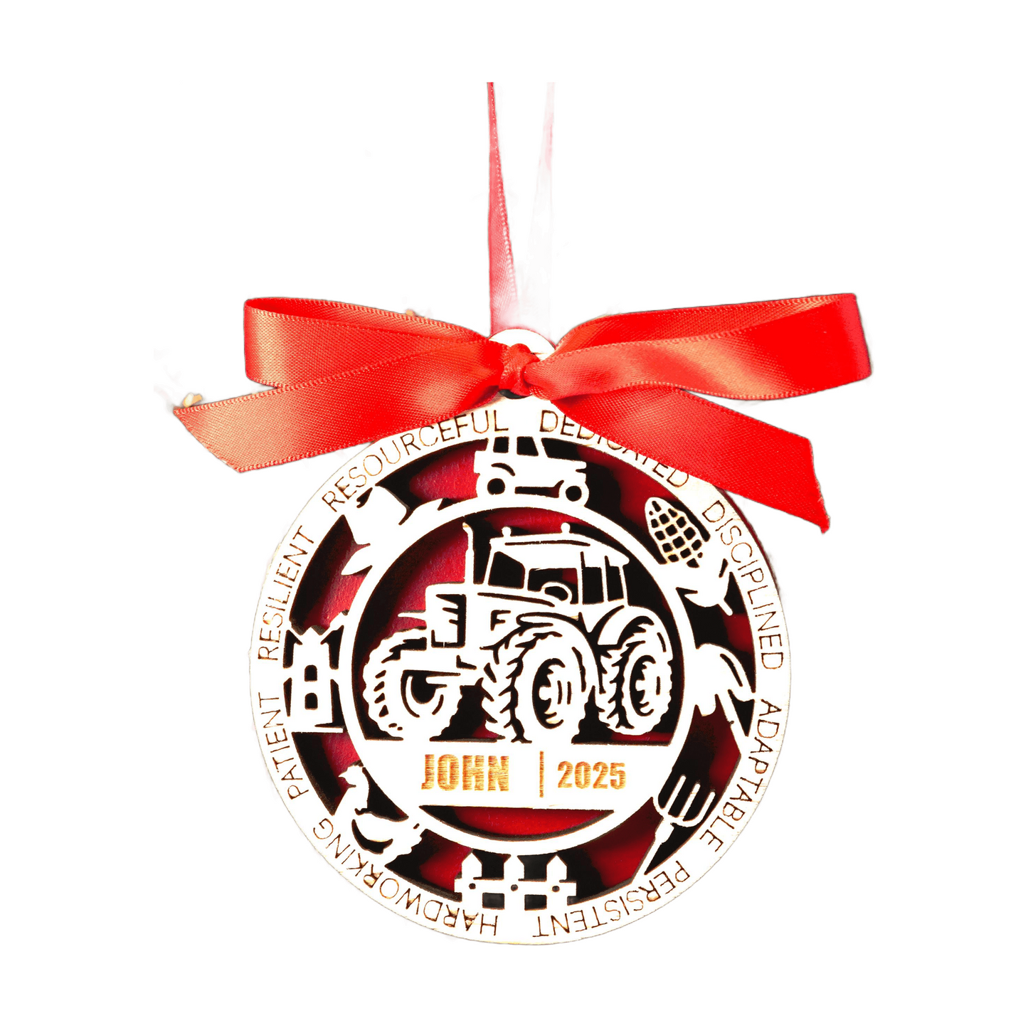 Personalized Farmer Christmas Ornament – Gift for Farmer, Rancher, Gardener, FFA Member, Farming Christmas Gift