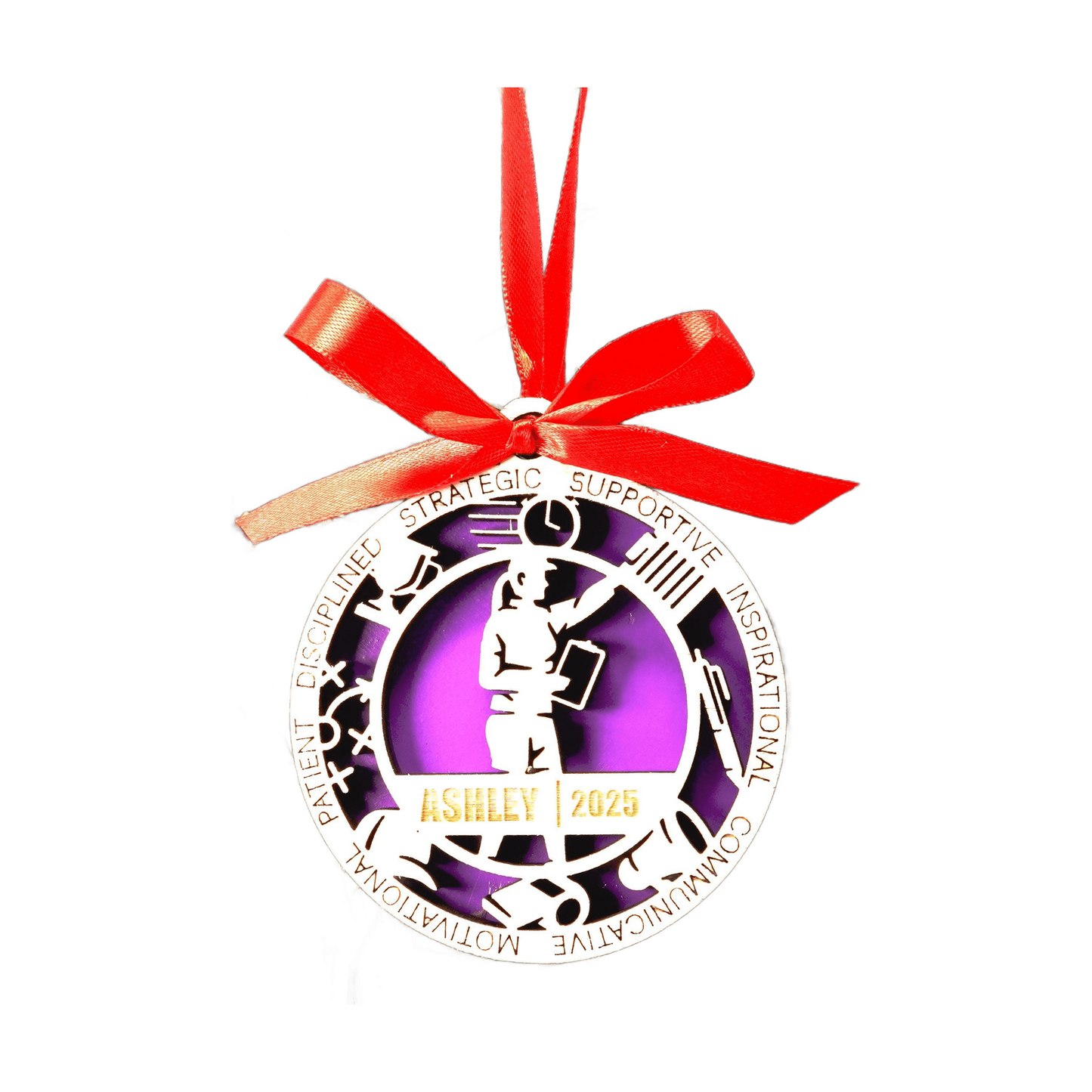 Personalized Coach Christmas Ornament – Gift for Female Coach or Trainer, Athletics Coach Holiday Ornament Gift