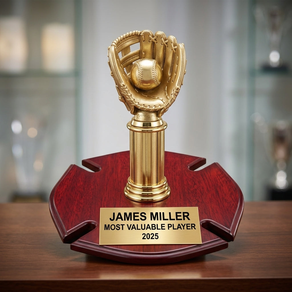 Personalized Firefighter Awards award styled for gifting, custom laser engraved in rosewood — featuring 10x10 maltese cross plaque blank, a popular choice for Engraving Businesses for Memorials