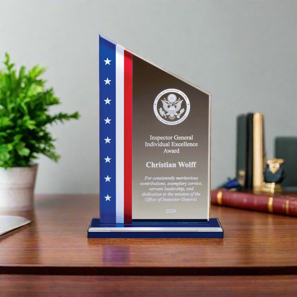 Personalized Award Plaque for Military, Law Enforcement and Government, Military Promotion, Military Retirement, Military Recognition Plaque