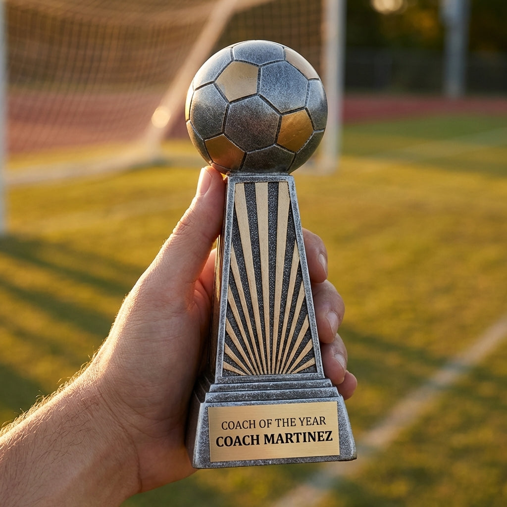 Personalized Soccer Trophy 6"/7" - Custom Engraved IMPERIAL RESIN for Team, Coach & MVP Awards - View 5