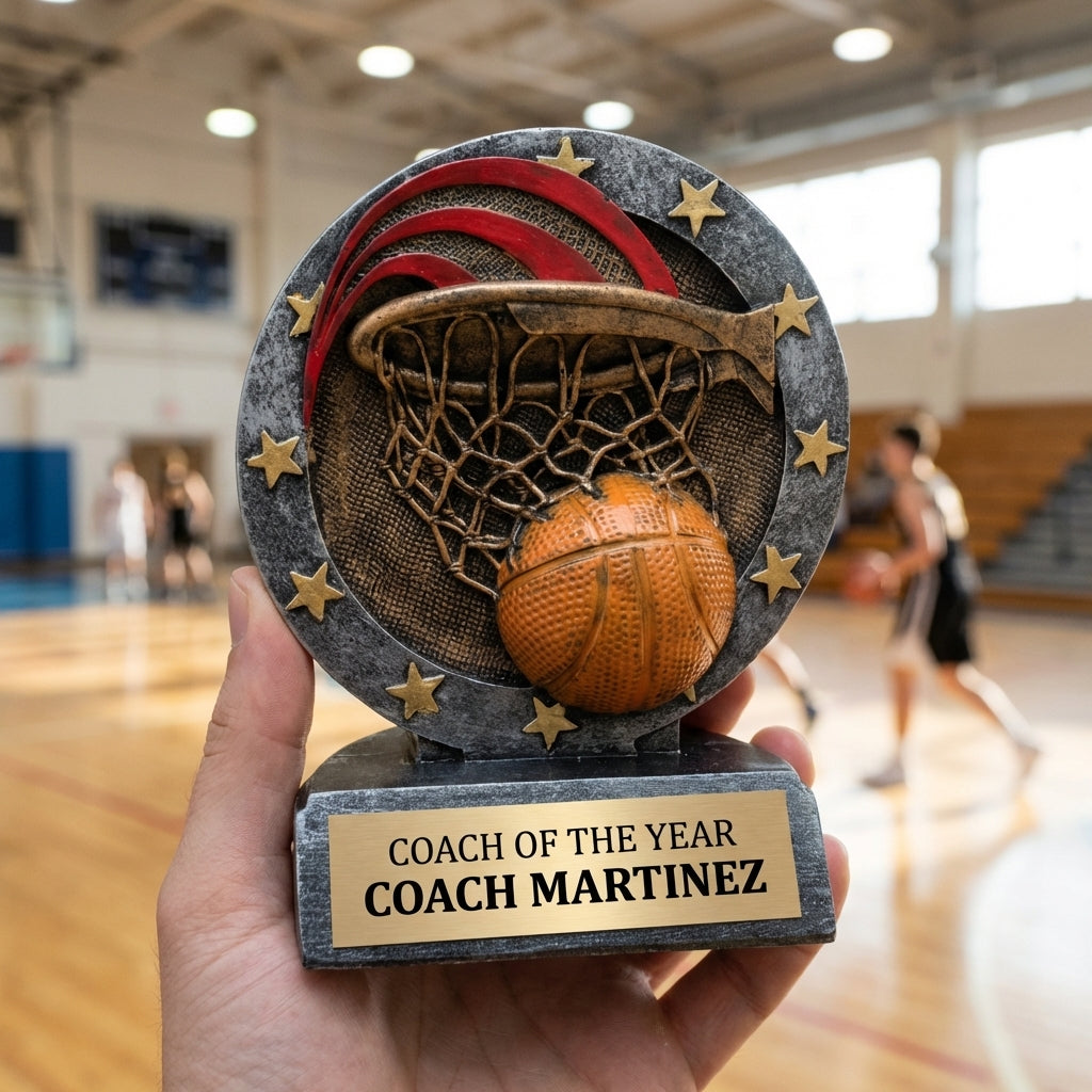 Personalized Sports Trophy 4.5" - Custom Engraved R for Team, Coach & MVP - View 5