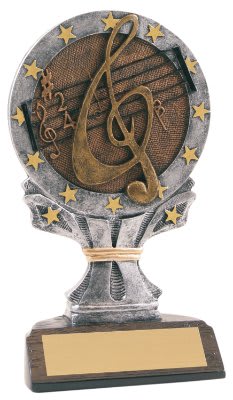 Personalized Music Trophy 6.25" - Custom Engraved R for Team, Coach & MVP - View 1