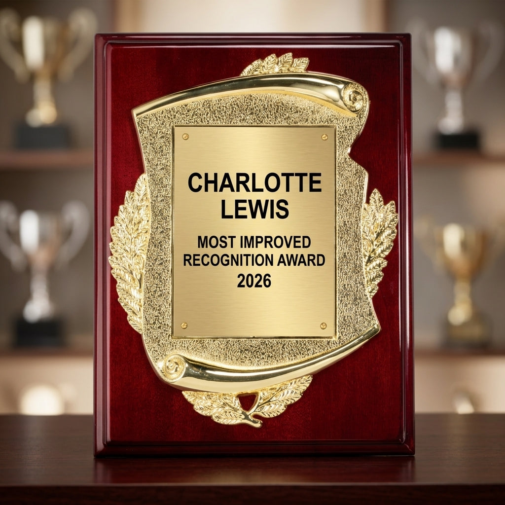 Personalized Recognition Award award styled for gifting, custom laser engraved in resin — featuring Academic Excellence Award Personalized, a popular choice for Government Agencies for Volunteer Appreciation Events