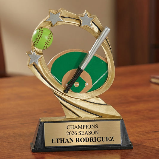 Personalized Softball Trophy 5.5" - Custom Engraved RCM for Team, Coach & MVP - View 2