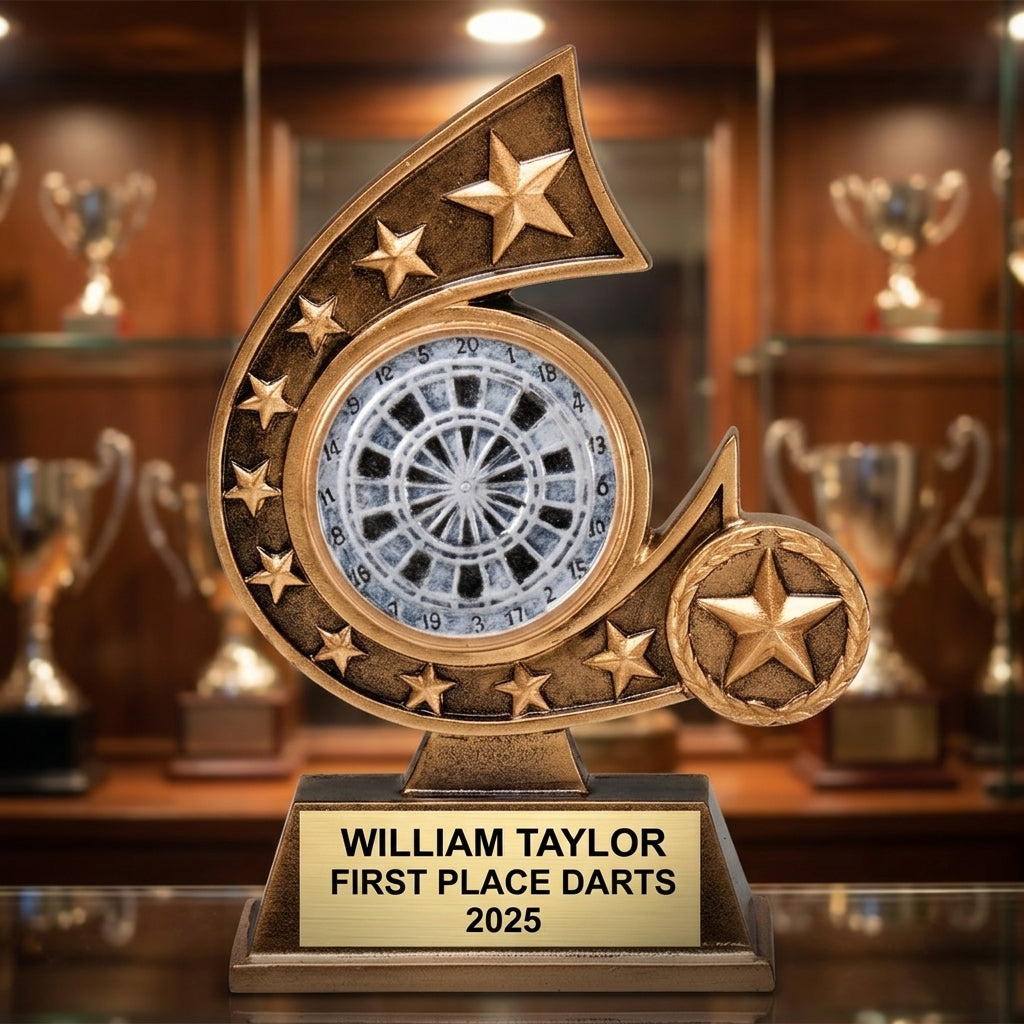 Darts Trophy Award | Personalized Darts Award | Custom Engraved | Darts Gift | Darts Tournament Trophy | Team Award - View 1