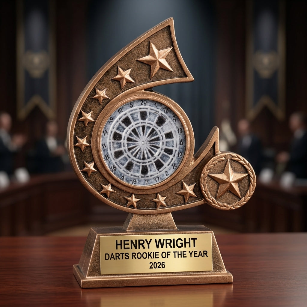 Darts Trophy Award | Personalized Darts Award | Custom Engraved | Darts Gift | Darts Tournament Trophy | Team Award - View 2