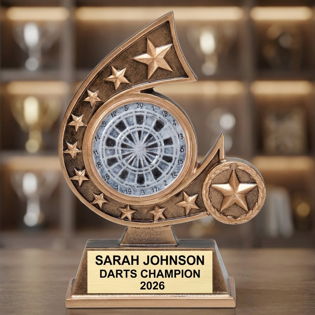 Darts Trophy Award | Personalized Darts Award | Custom Engraved | Darts Gift | Darts Tournament Trophy | Team Award - View 4