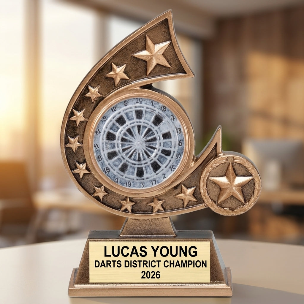 Darts Trophy Award | Personalized Darts Award | Custom Engraved | Darts Gift | Darts Tournament Trophy | Team Award - View 5