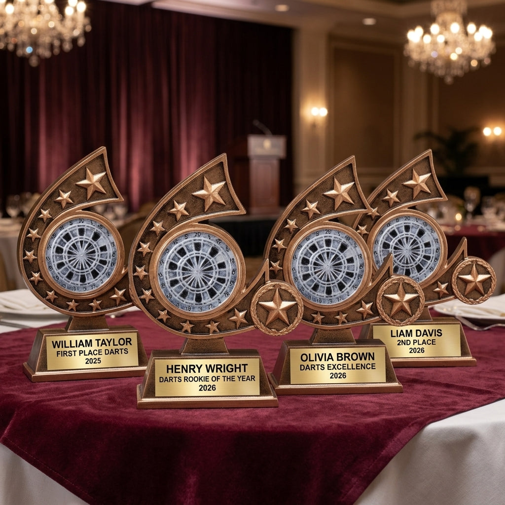 Darts Trophy Award | Personalized Darts Award | Custom Engraved | Darts Gift | Darts Tournament Trophy | Team Award - View 6