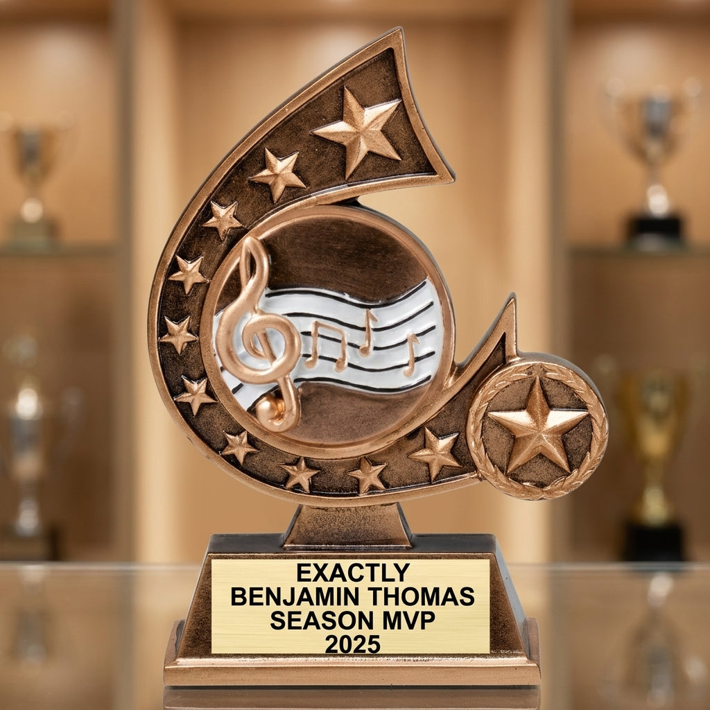 Music Trophy Award | Personalized | Custom Engraved | Music Award Trophy | Musician Gift | Music Teacher Award | Personalized Music Trophy - View 1