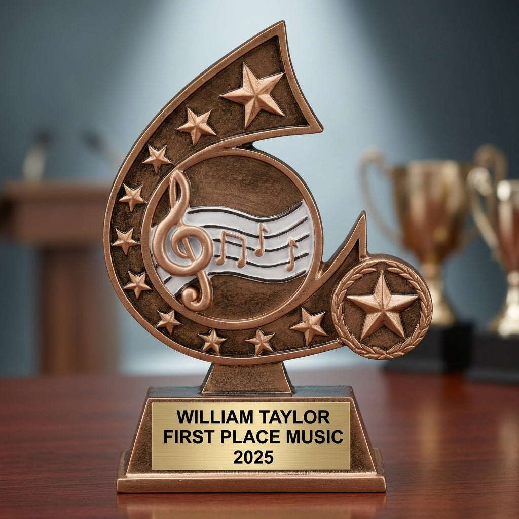 Music Trophy Award | Personalized | Custom Engraved | Music Award Trophy | Musician Gift | Music Teacher Award | Personalized Music Trophy - View 2