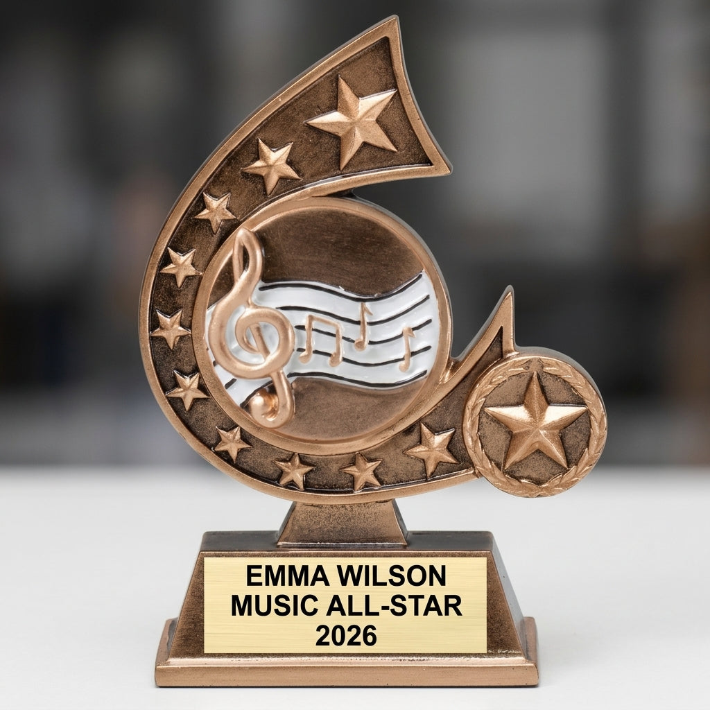 Music Trophy Award | Personalized | Custom Engraved | Music Award Trophy | Musician Gift | Music Teacher Award | Personalized Music Trophy - View 3