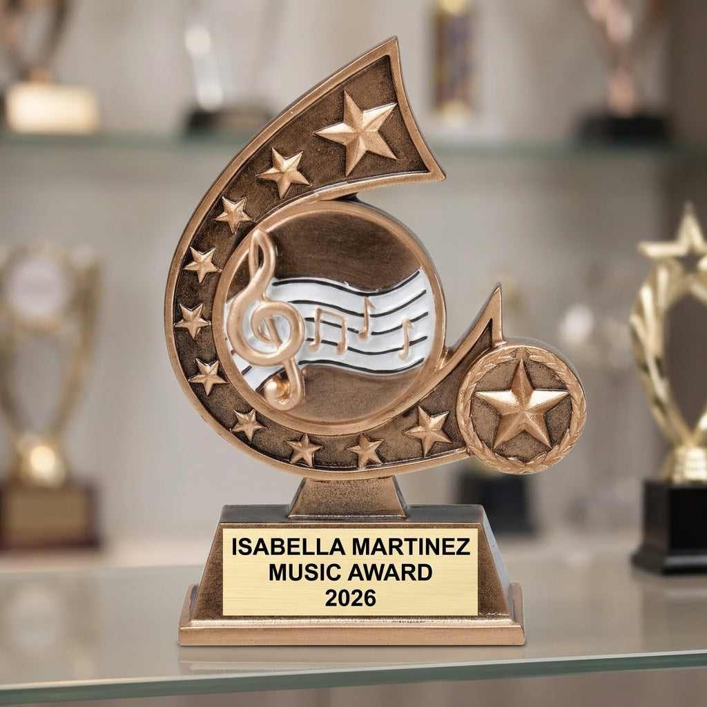 Music Trophy Award | Personalized | Custom Engraved | Music Award Trophy | Musician Gift | Music Teacher Award | Personalized Music Trophy - View 4