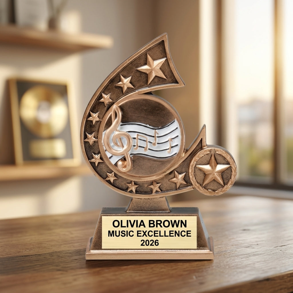 Music Trophy Award | Personalized | Custom Engraved | Music Award Trophy | Musician Gift | Music Teacher Award | Personalized Music Trophy - View 5