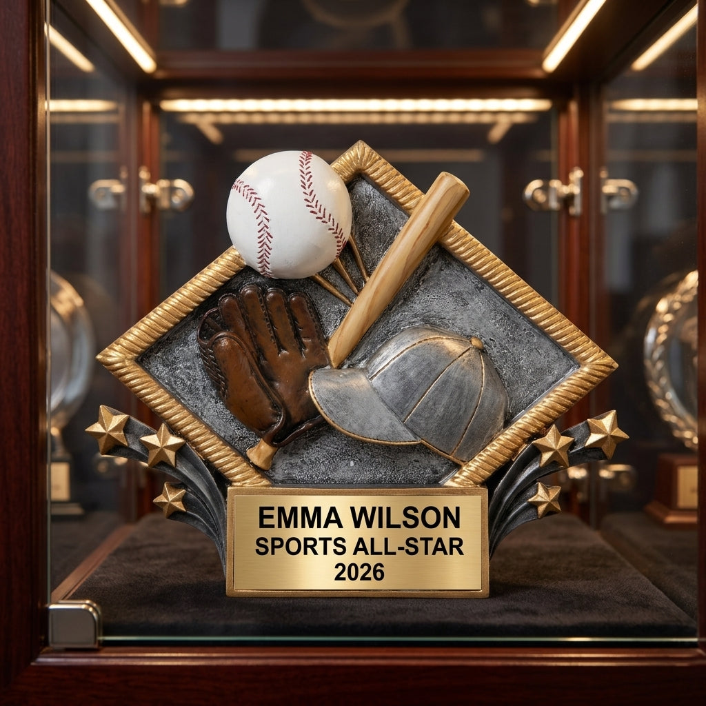 Baseball Award Trophy | Personalized | Custom Engraved | Baseball Gift | MVP | All-Star | Team Award - View 1