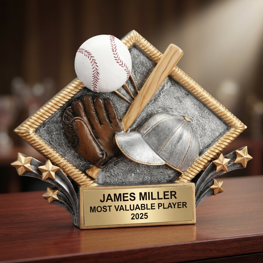 Baseball Award Trophy | Personalized | Custom Engraved | Baseball Gift | MVP | All-Star | Team Award - View 2