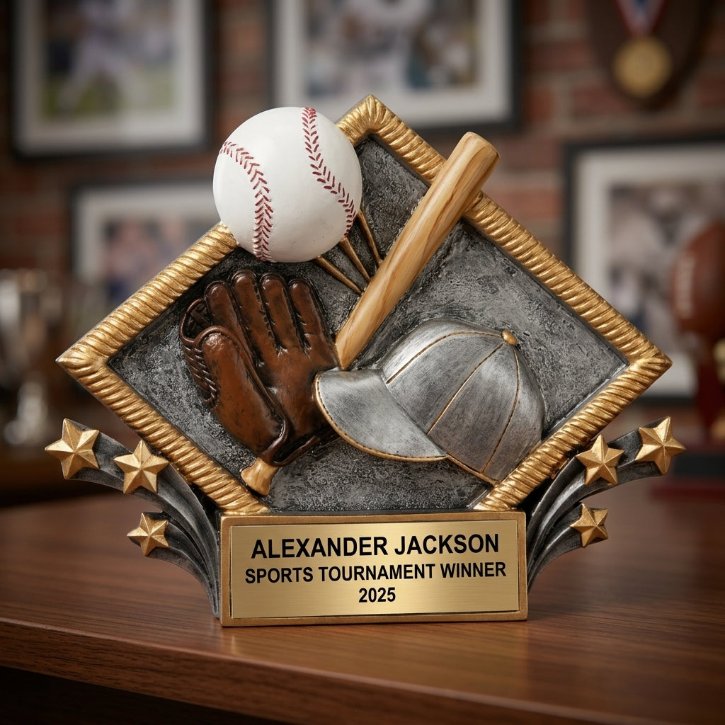 Baseball Award Trophy | Personalized | Custom Engraved | Baseball Gift | MVP | All-Star | Team Award - View 3