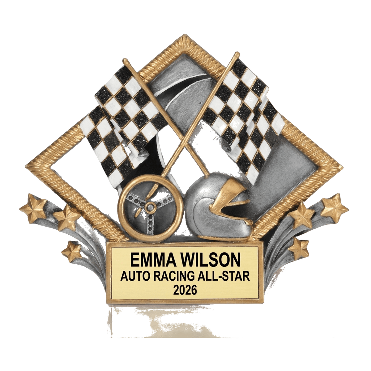 Sports Award Trophy | Personalized | Custom Engraved | Racing Diamond Plate | Team Gift | Achievement | Champion
