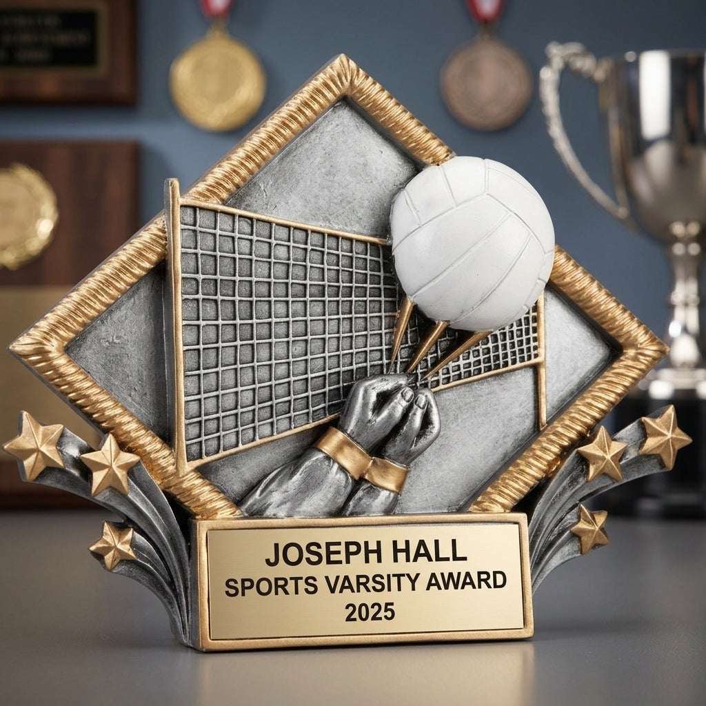 Volleyball Award Trophy | Personalized | Custom Engraved | MVP Gift | Coach Gift | Volleyball Trophy | Personalized Volleyball Gift - View 3