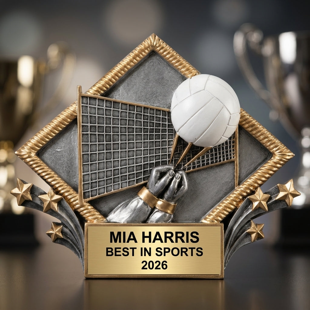 Volleyball Award Trophy | Personalized | Custom Engraved | MVP Gift | Coach Gift | Volleyball Trophy | Personalized Volleyball Gift - View 4