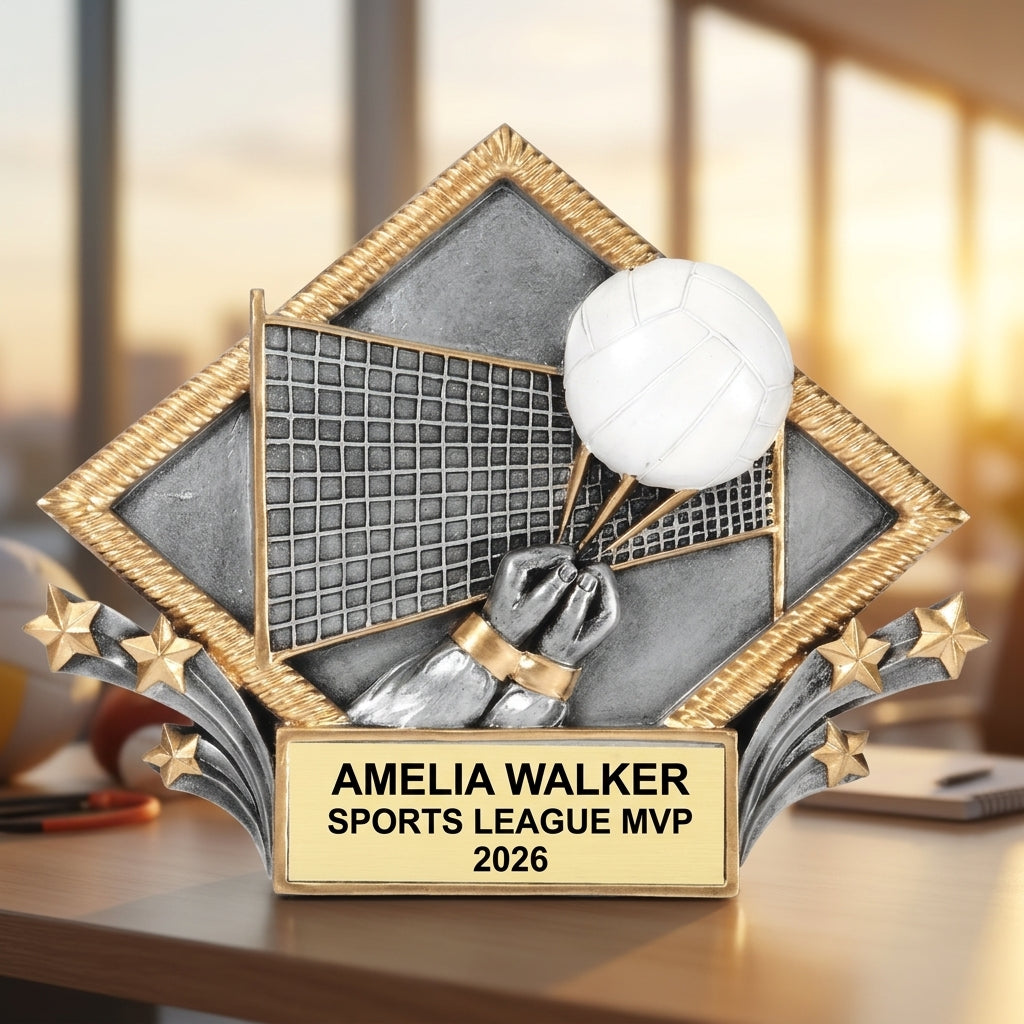 Volleyball Award Trophy | Personalized | Custom Engraved | MVP Gift | Coach Gift | Volleyball Trophy | Personalized Volleyball Gift - View 5