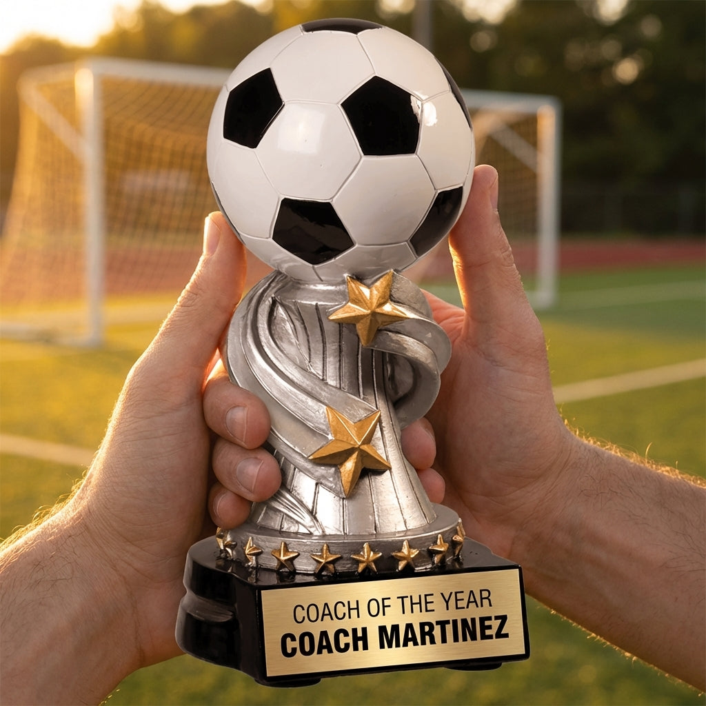 Personalized Soccer Trophy - Custom Engraved REN for Team, Coach & MVP - View 5