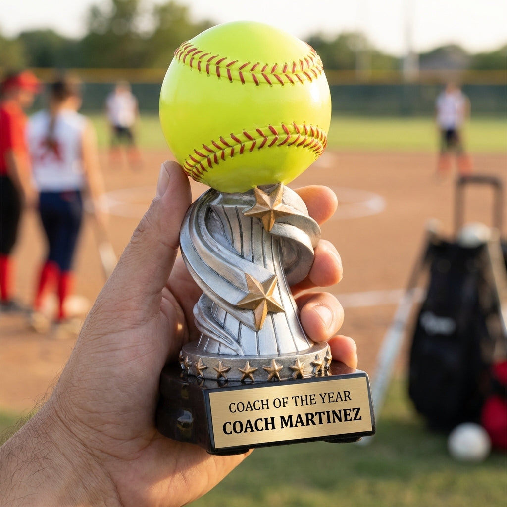 Personalized Sports Trophy - Custom Engraved REN for Team, Coach & MVP - View 5
