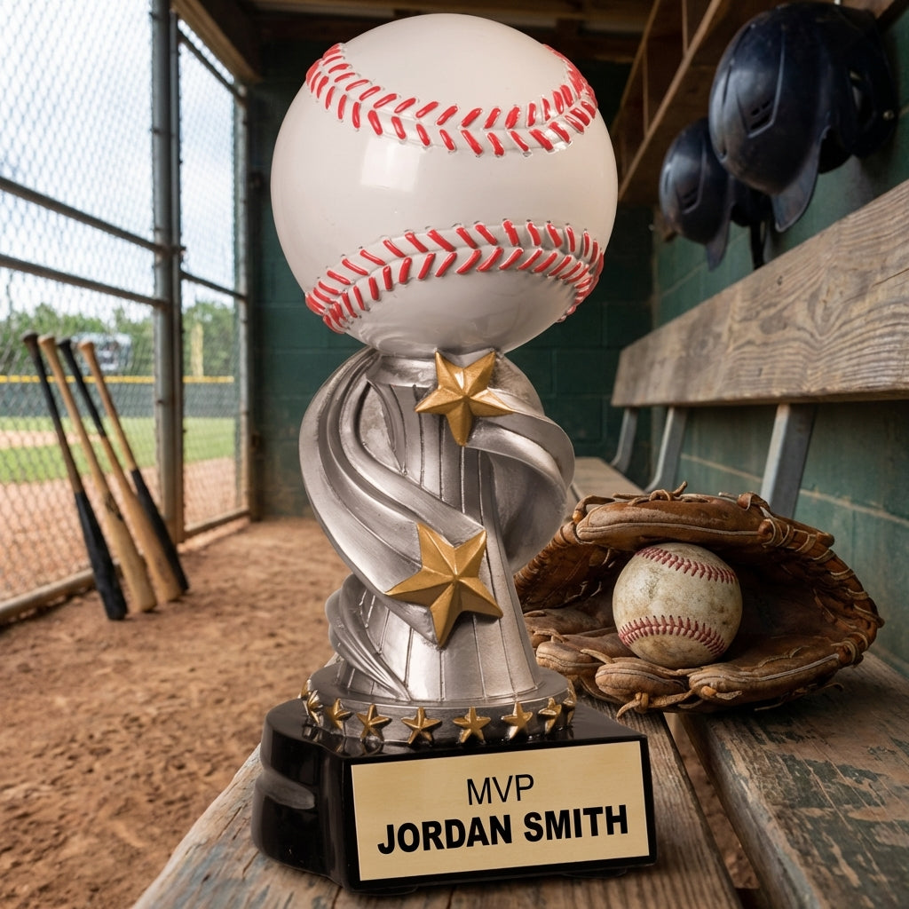 Personalized Baseball Trophy - Custom Engraved REN for Team, Coach & MVP - View 3