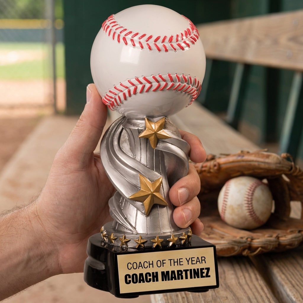 Personalized Baseball Trophy - Custom Engraved REN for Team, Coach & MVP - View 5