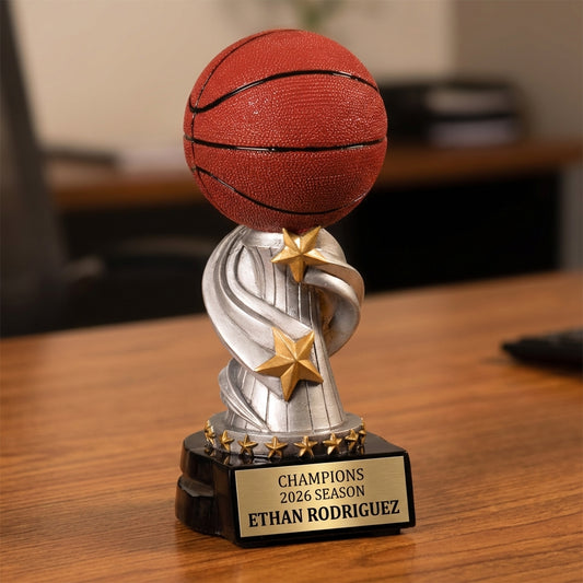 Personalized Basketball Trophy - Custom Engraved REN for Team, Coach & MVP - View 2