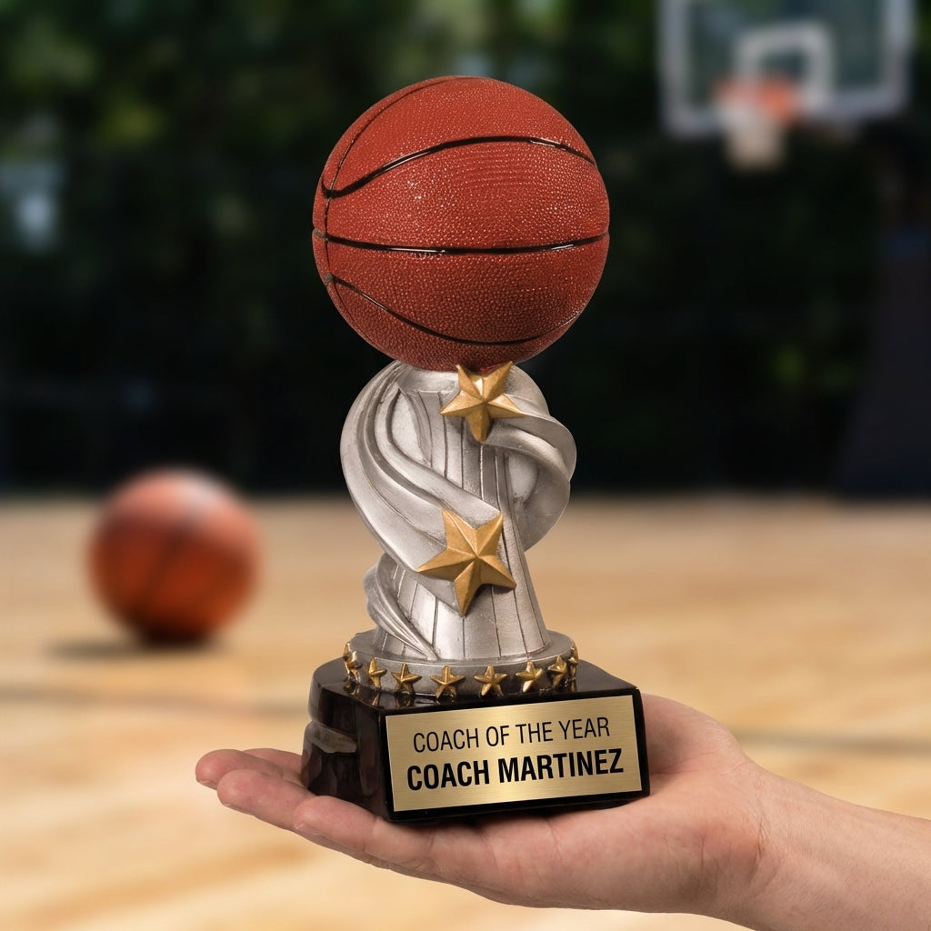 Personalized Basketball Trophy - Custom Engraved REN for Team, Coach & MVP - View 5