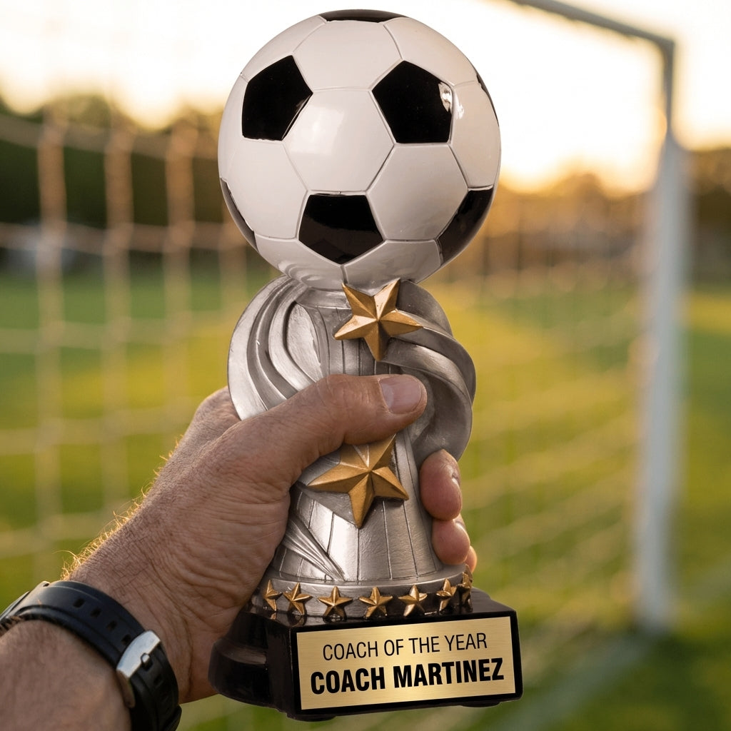 Personalized Soccer Trophy - Custom Engraved REN for Team, Coach & MVP - View 5