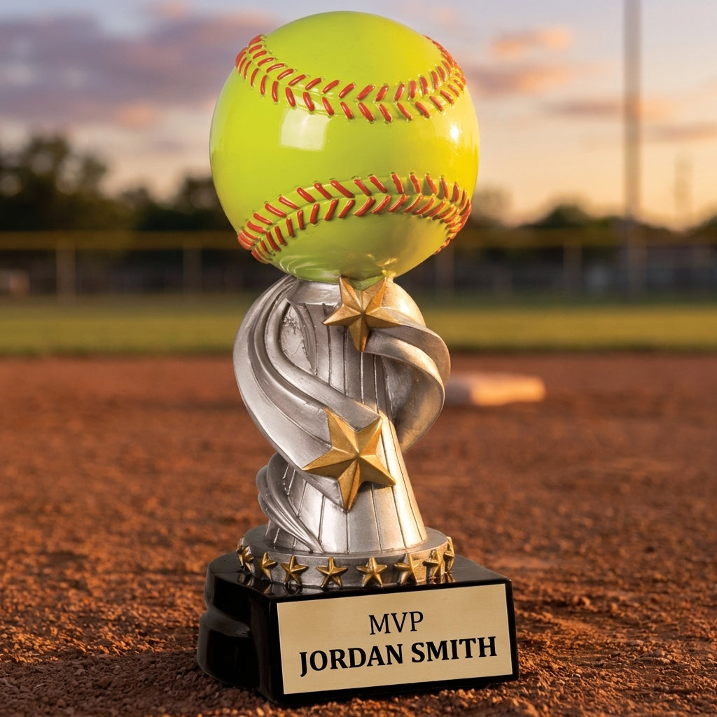 Personalized Softball Trophy - Custom Engraved REN for Team, Coach & MVP - View 3