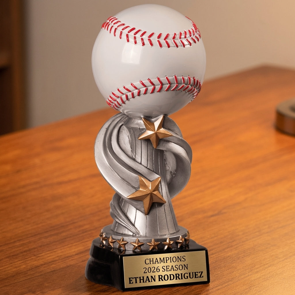 Personalized Baseball Trophy - Custom Engraved REN for Team, Coach & MVP - View 2