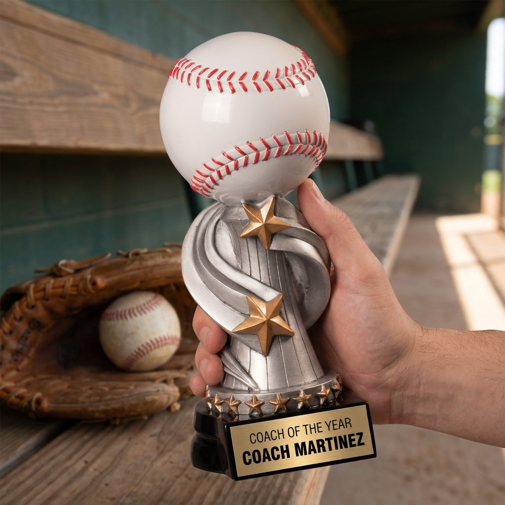 Personalized Baseball Trophy - Custom Engraved REN for Team, Coach & MVP - View 5