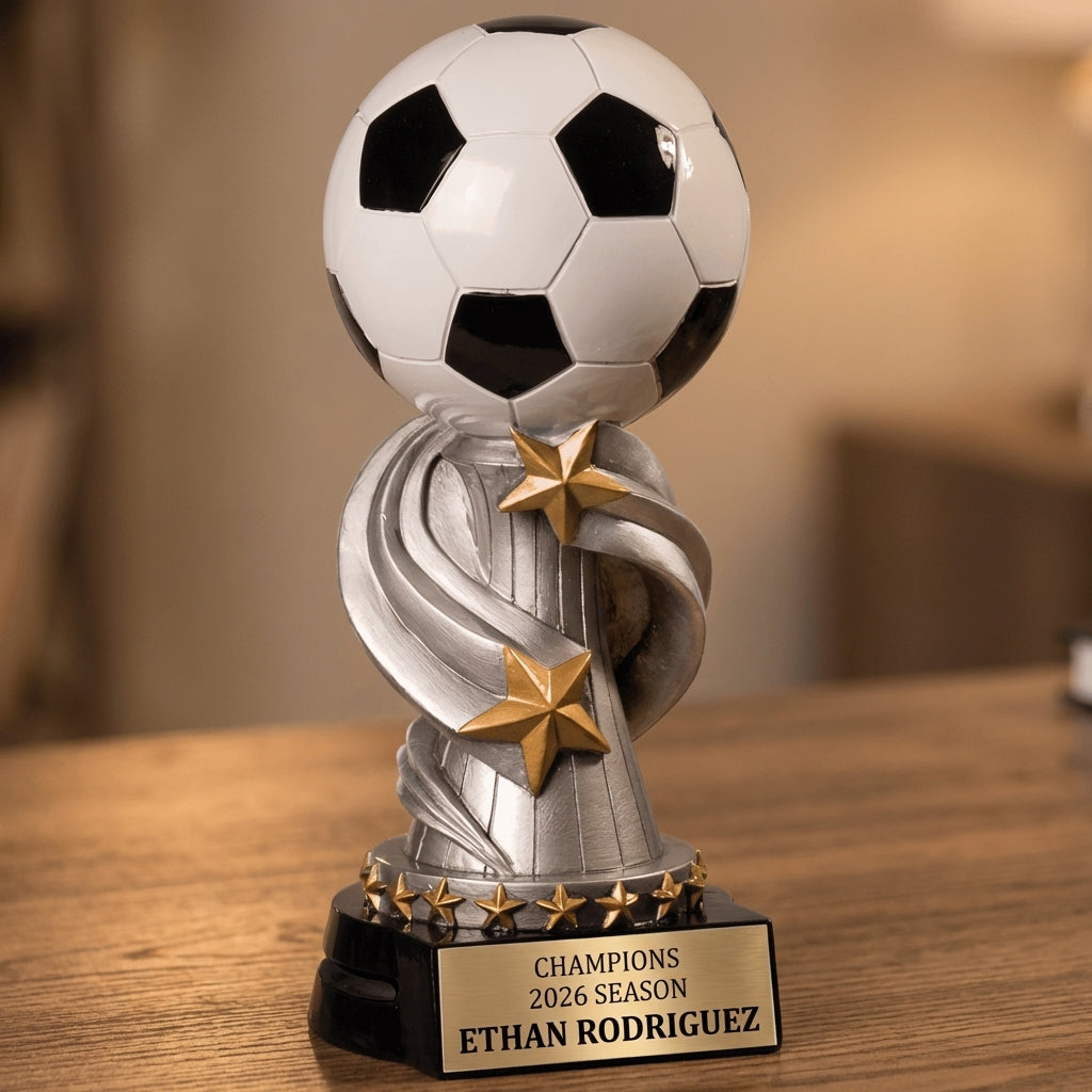 Personalized Soccer Trophy - Custom Engraved REN for Team, Coach & MVP - View 2