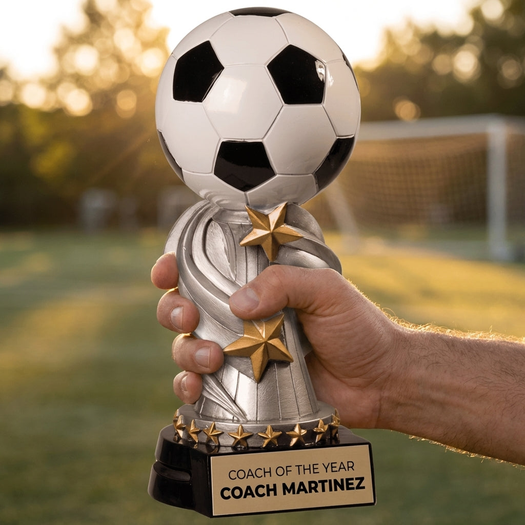 Personalized Soccer Trophy - Custom Engraved REN for Team, Coach & MVP - View 5