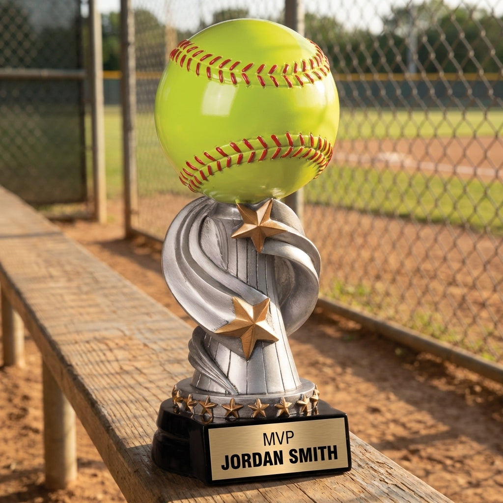 Personalized Sports Trophy - Custom Engraved REN for Team, Coach & MVP - View 3