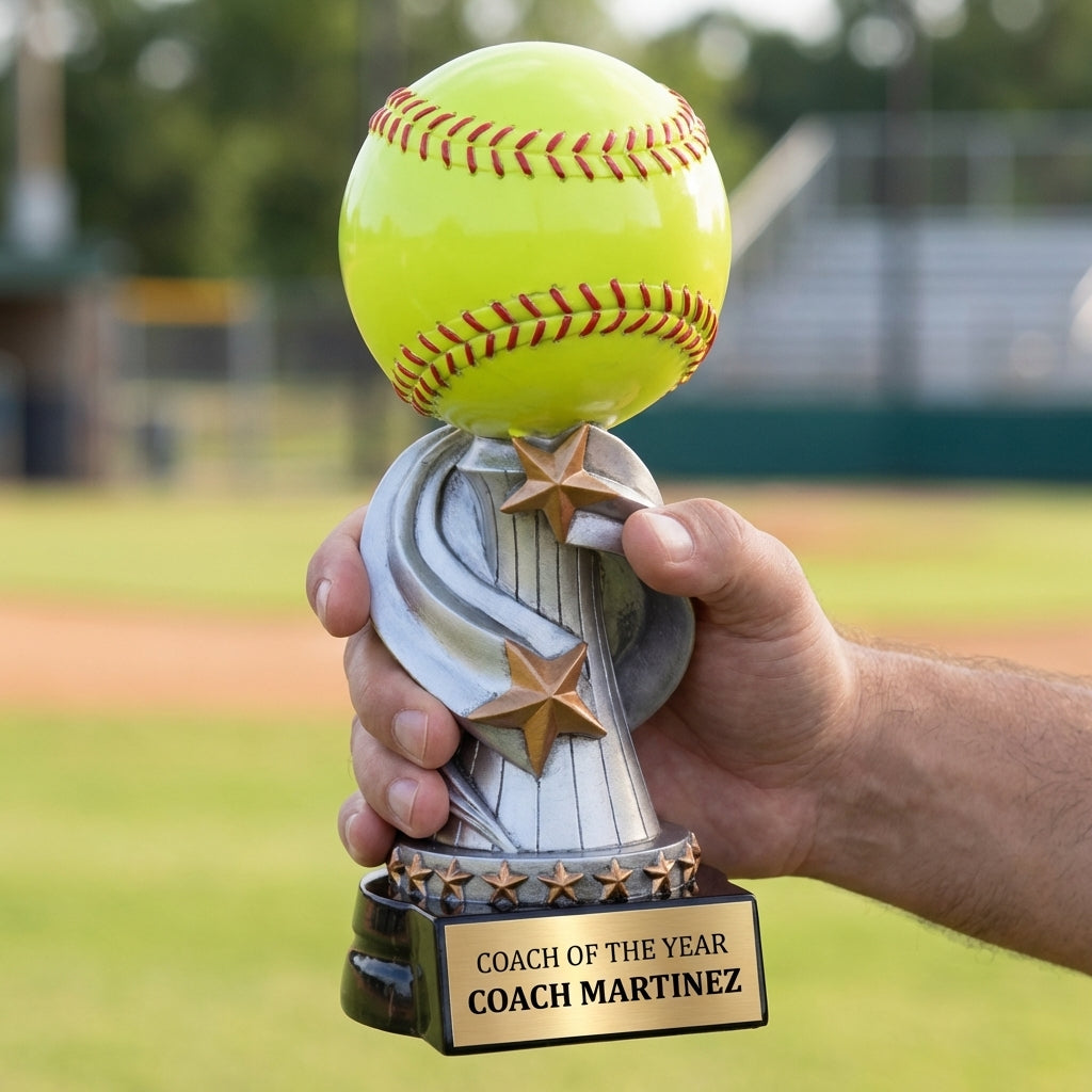 Personalized Sports Trophy - Custom Engraved REN for Team, Coach & MVP - View 5
