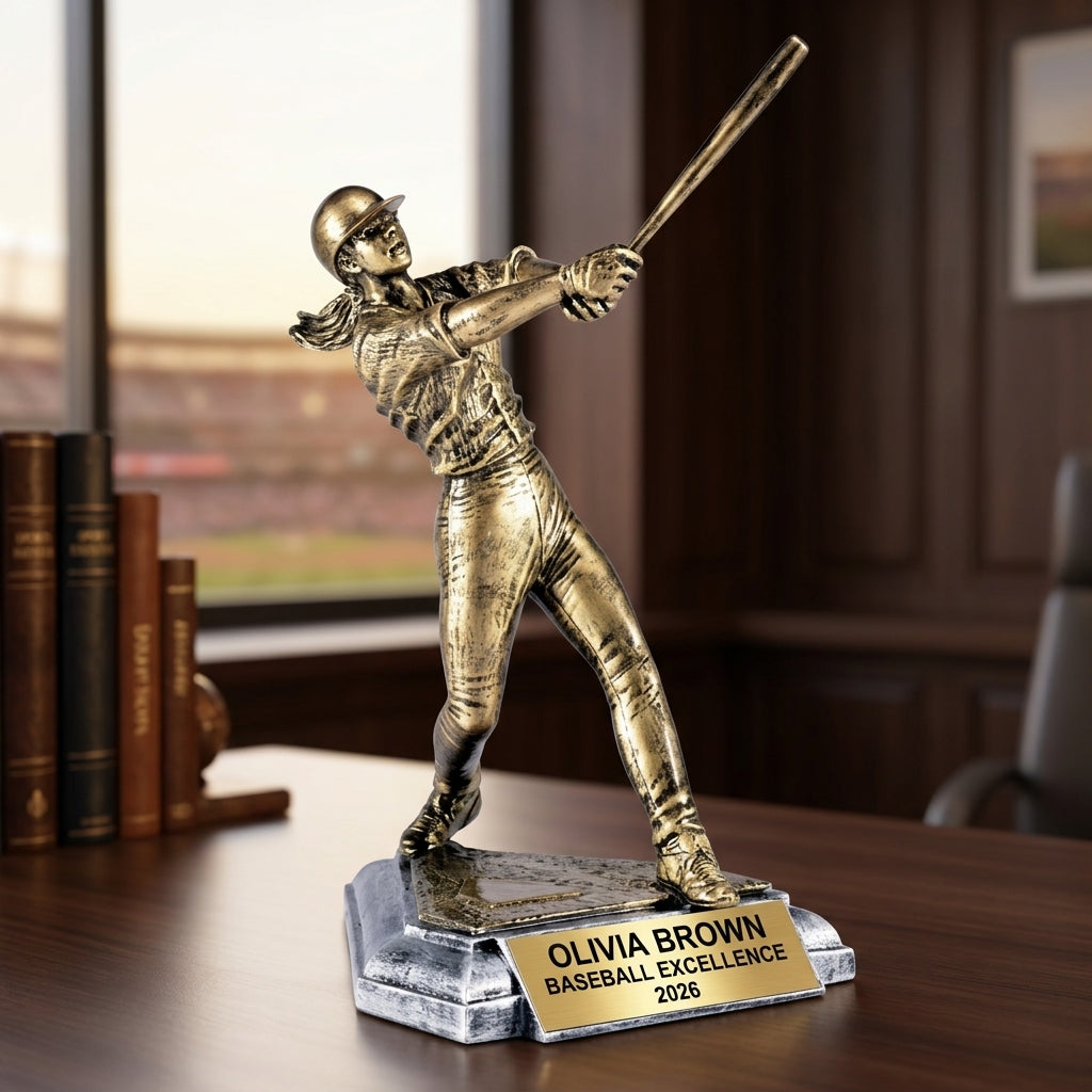 Personalized | Baseball Award | Custom Engraved | Trophy | Award | Female | Batter | Engraved | Custom | Youth | MVP