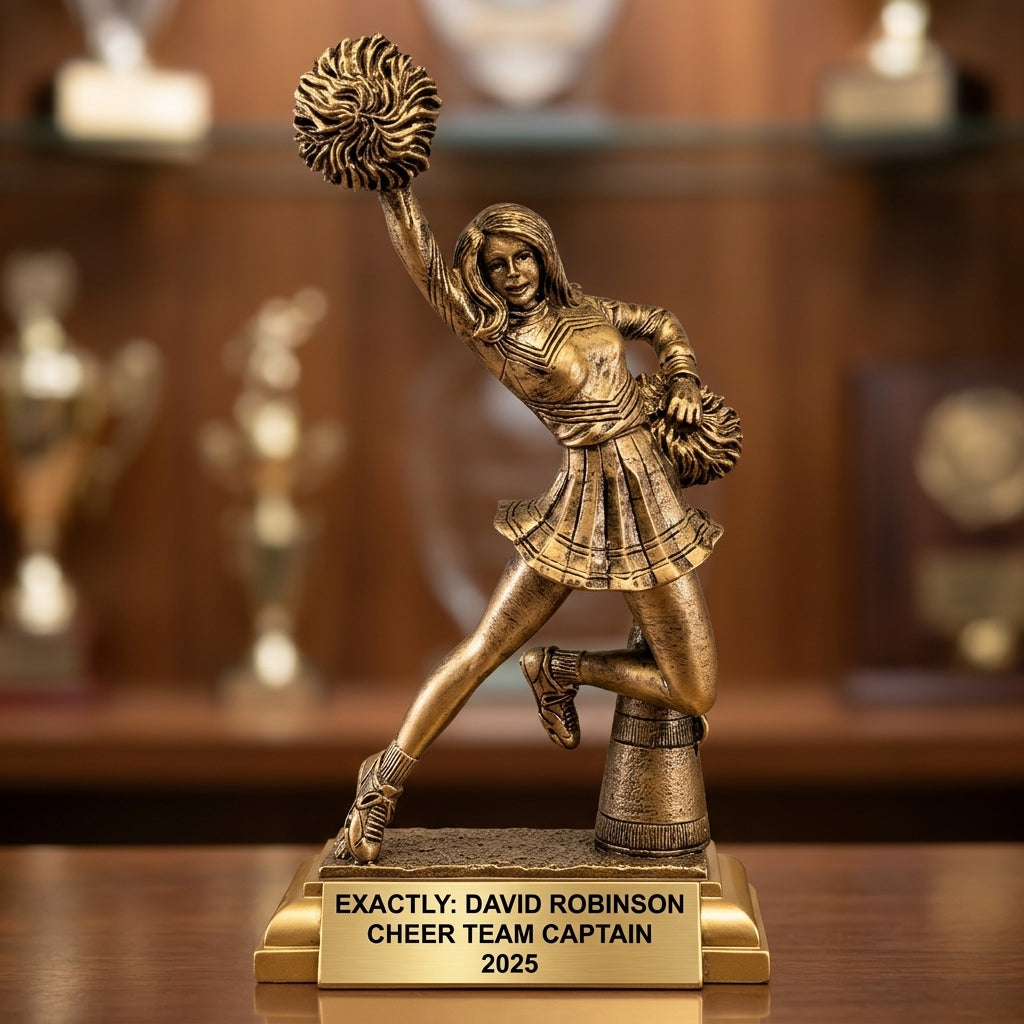 Cheer Award Trophy | Personalized | Custom Engraved | Cheerleading Award | Cheerleader Gift | Team Award | End of Season - View 1