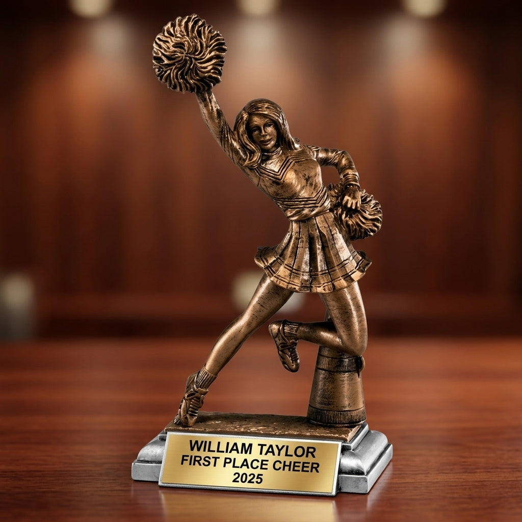 Cheer Award Trophy | Personalized | Custom Engraved | Cheerleading Award | Cheerleader Gift | Team Award | End of Season - View 2